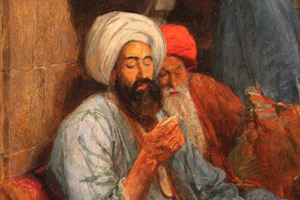 La via e la moschea al Ghouri al Cairo - dettaglio, Louvre, Parigi